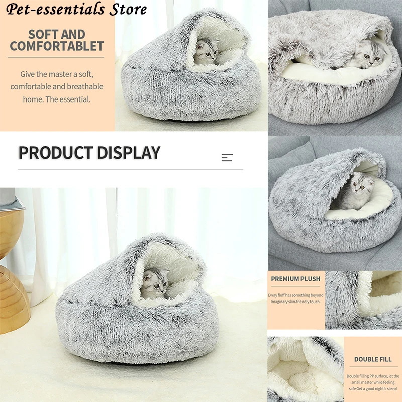 Pet Cat Pet Bed Winter Soft And Comfortable Warm Shell Semi-enclosed Cat Bed Cute Pet Cat Bed Kennel Sleep Protector
Pet Cat Pet Bed Winter Soft And Comfortable Warm Shell Semi-enclosed Cat Bed Cute Pet Cat Bed Kennel Sleep Protector
