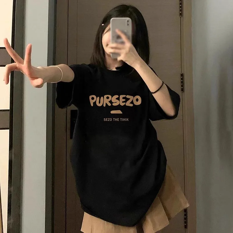 Women's Tee T-Shirt Summer O Neck Letter Print Fashion Versatile Pure Cotton T-shirts Comfortable Casual Loose Tops for Girls
Women's Tee T-Shirt Summer O Neck Letter Print Fashion Versatile Pure Cotton T-shirts Comfortable Casual Loose Tops for Girls