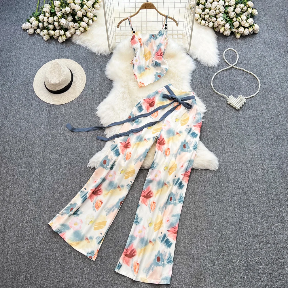 Summer Fashion Casual Vacation Women's 2 Pieces Set Irregular Slim Sexy Camisole Straight Pantsuit Female Beach Party Clothes
Summer Fashion Casual Vacation Women's 2 Pieces Set Irregular Slim Sexy Camisole Straight Pantsuit Female Beach Party Clothes