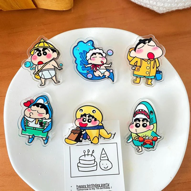 

Kawaii симпатичный Sanrio Crayon Shinchan зажим для уплотнения акриловый хомут двухсторонний зажим мультяшный милый подарок для девочек на день рождения для детей