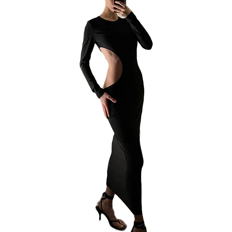 Women Bodysuit Wrapped Dress, Long Sleeve Round Neck Backless Solid Color Evening Party Slimming Elastic Maxi for Women
Women Bodysuit Wrapped Dress, Long Sleeve Round Neck Backless Solid Color Evening Party Slimming Elastic Maxi for Women