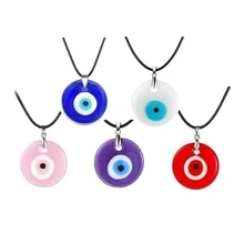 Multicolored Eye of the Prophet Necklace Black String Resin Turkish Blue Eye Necklace for Men Bohomia Jewelry mal de ojo turco
