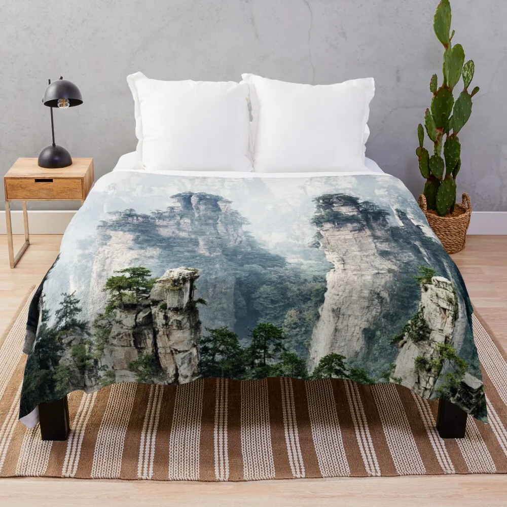 Floating mountains Zhangjiajie National Forest Park art photo print Throw Blanket
Floating mountains Zhangjiajie National Forest Park art photo print Throw Blanket