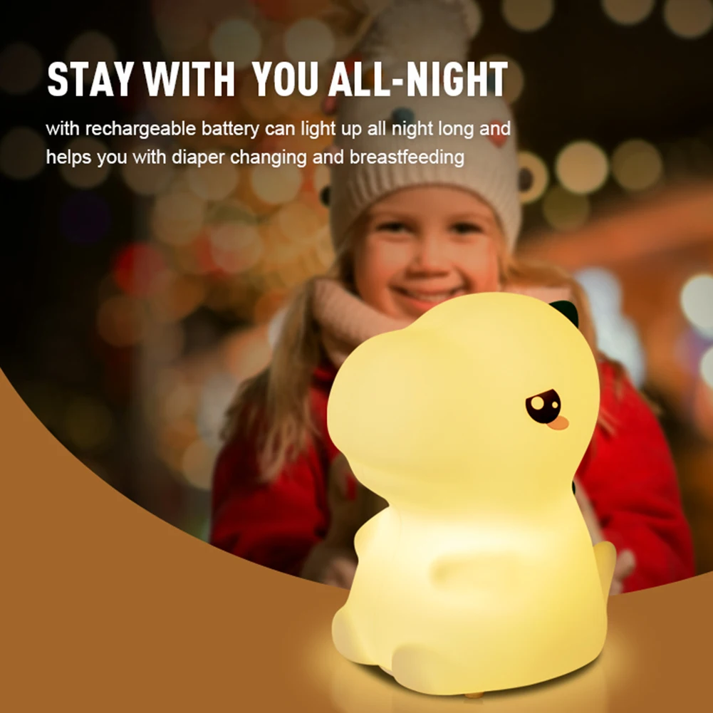 Children Night Lights Silicone Cute Cartoon Dinosaur Table Lamp USB Rechargeable Animal Baby Sleeping Bedroom Bedside Kids Gift
Children Night Lights Silicone Cute Cartoon Dinosaur Table Lamp USB Rechargeable Animal Baby Sleeping Bedroom Bedside Kids Gift