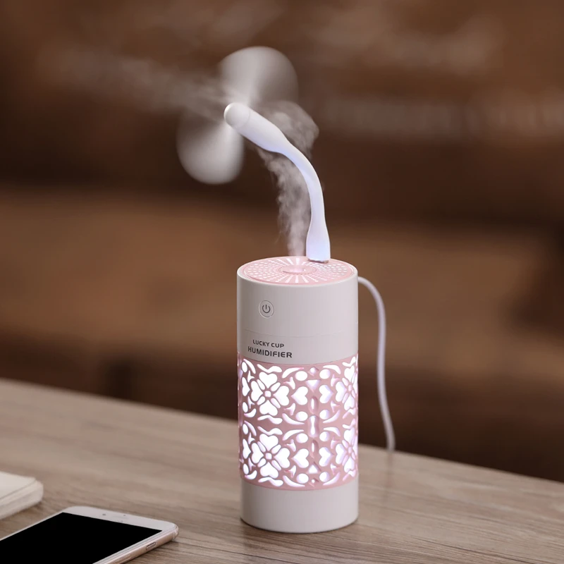 250ml Air Humidifier with LED Night Lamp Mini Fan Aroma Essential Oil Diffuser USB Fogger Mist Maker for Home Office Car
250ml Air Humidifier with LED Night Lamp Mini Fan Aroma Essential Oil Diffuser USB Fogger Mist Maker for Home Office Car