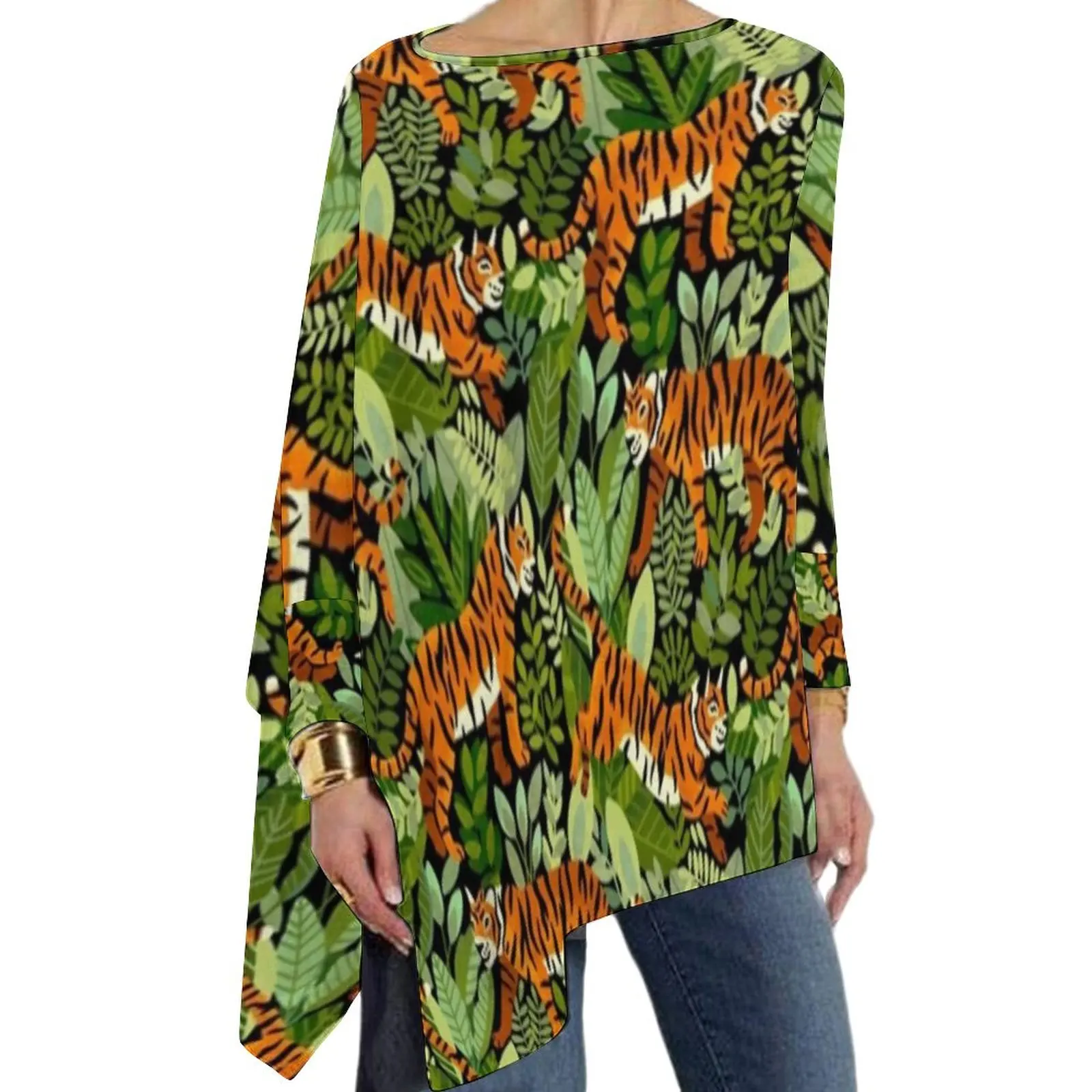 Bengal Tiger Jungle T-Shirts Animal Print Retro T-Shirt Female Long Sleeve O Neck Korean Fashion Tops Oversized Graphic Top Tees
Bengal Tiger Jungle T-Shirts Animal Print Retro T-Shirt Female Long Sleeve O Neck Korean Fashion Tops Oversized Graphic Top Tees
