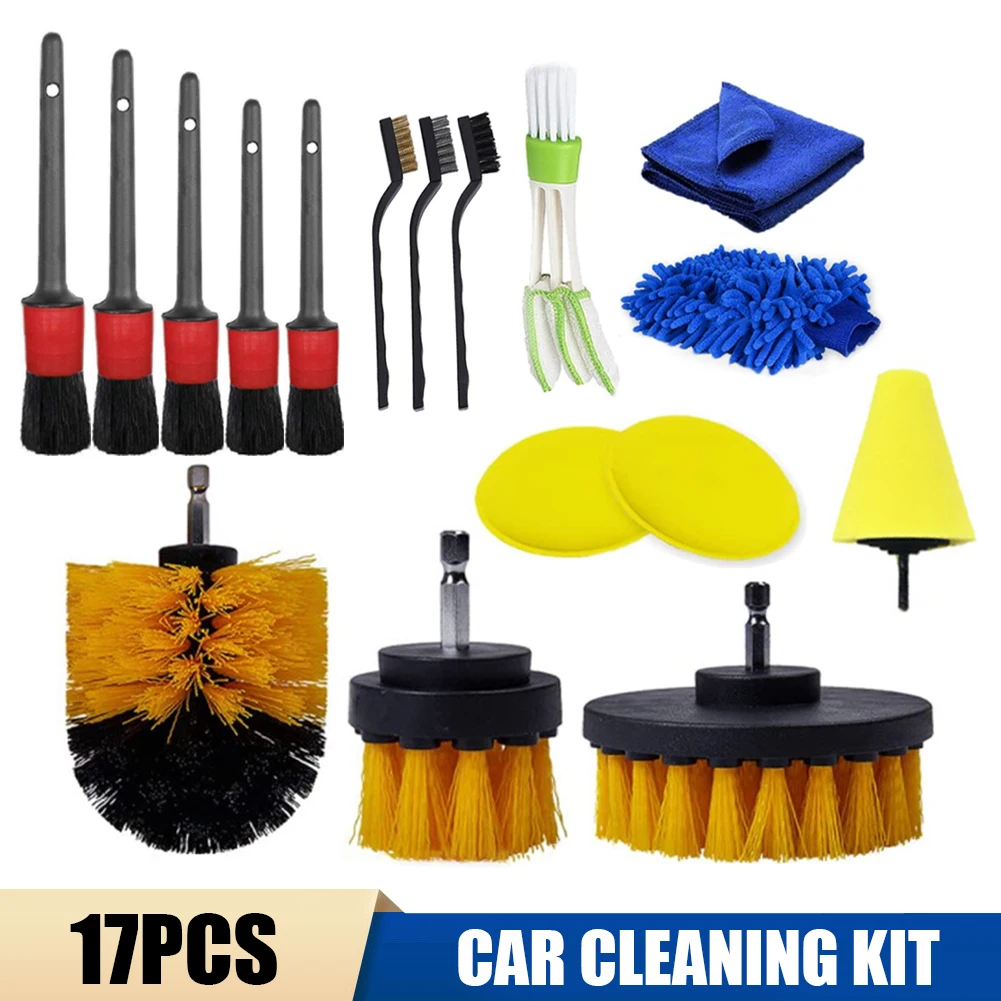17Pcs Car Cleaning Kit Scrubber Drill Detailing Brush Set Air Conditioner Vents Towel Polisher Car Dirt Dust Clean Tools
17Pcs Car Cleaning Kit Scrubber Drill Detailing Brush Set Air Conditioner Vents Towel Polisher Car Dirt Dust Clean Tools