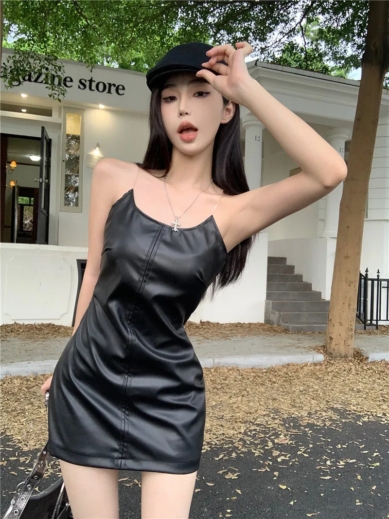 Hollow Off Shoulder Slash Neck Black Leather Dress elegant bodycon mini dresses women sexy club party goth summer pu vintage y2k
Hollow Off Shoulder Slash Neck Black Leather Dress elegant bodycon mini dresses women sexy club party goth summer pu vintage y2k