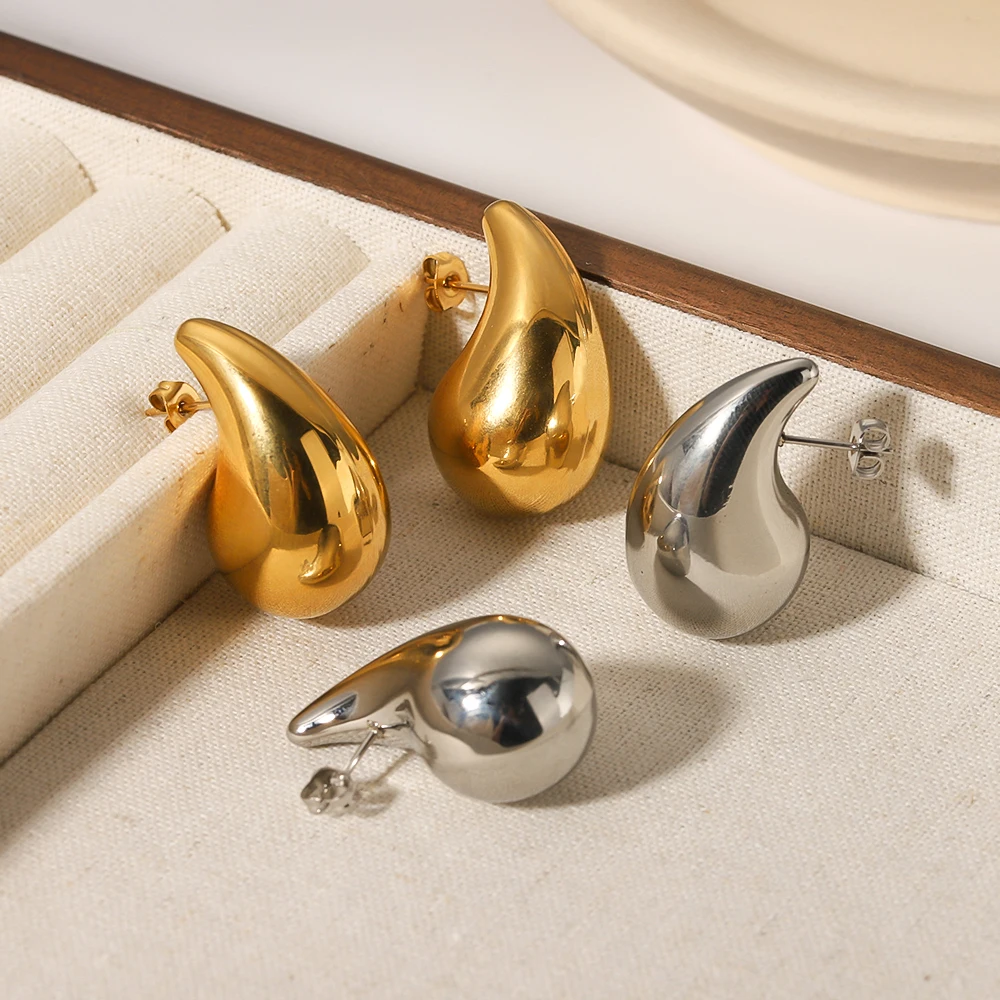 Lightweight Waterdrop Hollow Open Hoops stainless steel Chunky Gold Hoop Earrings for Women 18k Gold Plated fashion jewelry
Lightweight Waterdrop Hollow Open Hoops stainless steel Chunky Gold Hoop Earrings for Women 18k Gold Plated fashion jewelry