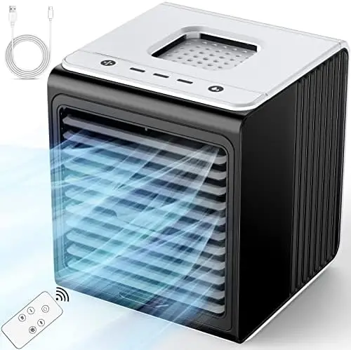 Personal Air Conditioner, 3-IN-1 Portable AC with Remote Control, 3 Speeds, USB Powered Small Air Cooler, Quiet & Powerful C
Personal Air Conditioner, 3-IN-1 Portable AC with Remote Control, 3 Speeds, USB Powered Small Air Cooler, Quiet & Powerful C