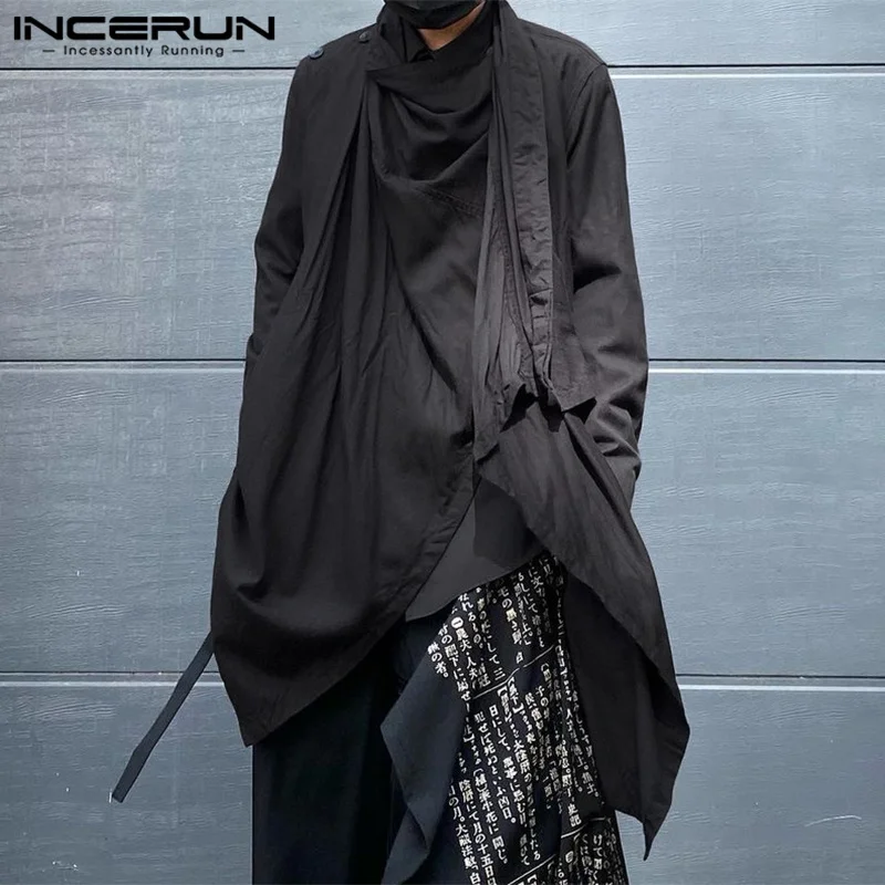 INCERUN Men Irregular Trench Solid Color Turtlneck Long Sleeve 2023 Fashion Cloak Ponchos Men Punk Streetwear Casual Thin Coats
INCERUN Men Irregular Trench Solid Color Turtlneck Long Sleeve 2023 Fashion Cloak Ponchos Men Punk Streetwear Casual Thin Coats