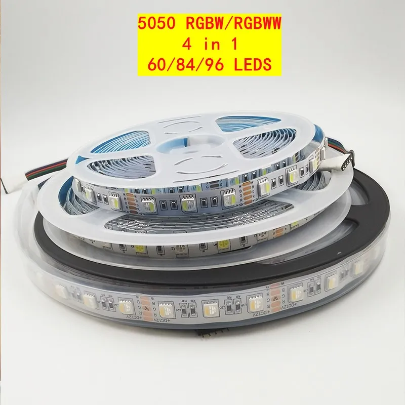 

SMD5050 RGBW RGBWW 4 in 1 LED Strip 60 84 96 LEDs/m 5M DC12V DC24V LED Chip IP20 IP65 Waterproof LED Tape Rope Ribbon Lighting