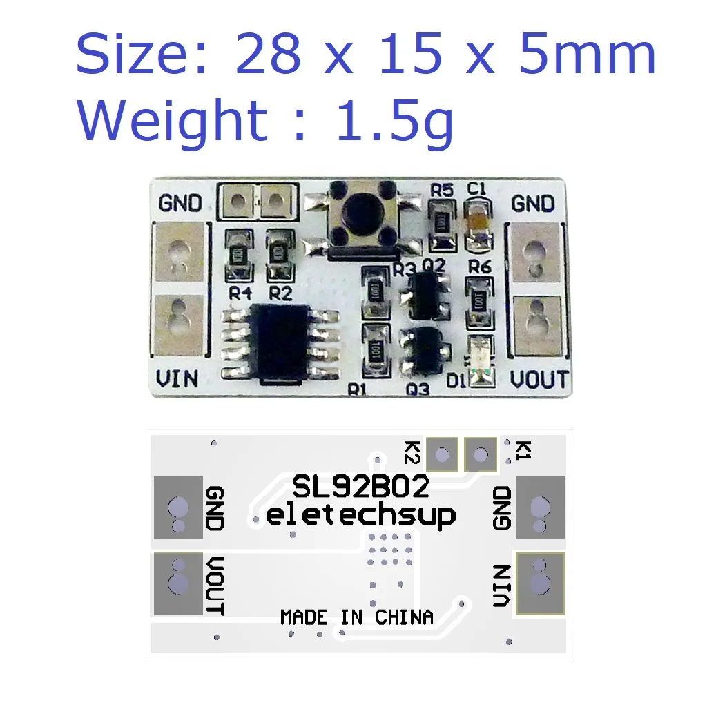 SL92B02 Bistable Self-locking Switch Module LED Controller Relay Board Touch Electronic Board Toggle Switch DC 3-20V 5A
SL92B02 Bistable Self-locking Switch Module LED Controller Relay Board Touch Electronic Board Toggle Switch DC 3-20V 5A