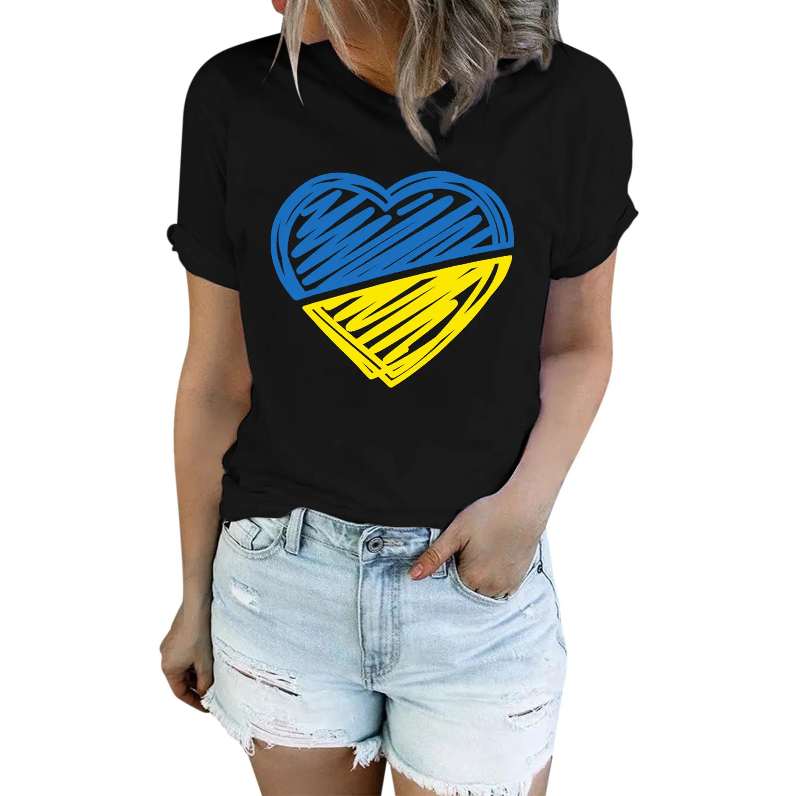 Women Tee Shirt summer Fashion Casual Short Sleeve Ukraine flag Print T Shirt girl Top blusas Streetwear Fashion Blusas o-neck
Women Tee Shirt summer Fashion Casual Short Sleeve Ukraine flag Print T Shirt girl Top blusas Streetwear Fashion Blusas o-neck