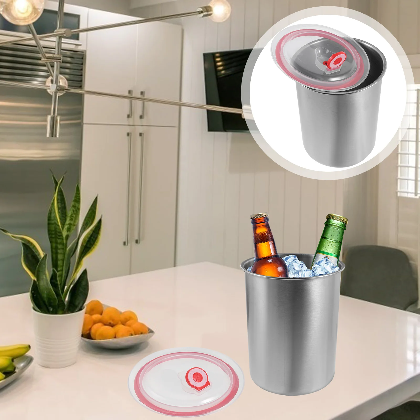 Ice Cube Bucket Stainless Steel Ice Container Handheld Champagne Bucket Small Ice Holder for Bar with Lid
Ice Cube Bucket Stainless Steel Ice Container Handheld Champagne Bucket Small Ice Holder for Bar with Lid