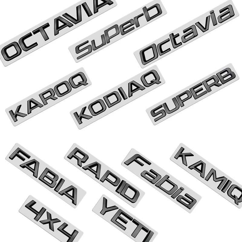 Metal Emblem Glossy Black Car Sticker Badge Decal Body Trunk Decor for Karoq Kodiaq Rapid Yeti Octavia Superb Fabia Kamiq 4x4
Metal Emblem Glossy Black Car Sticker Badge Decal Body Trunk Decor for Karoq Kodiaq Rapid Yeti Octavia Superb Fabia Kamiq 4x4