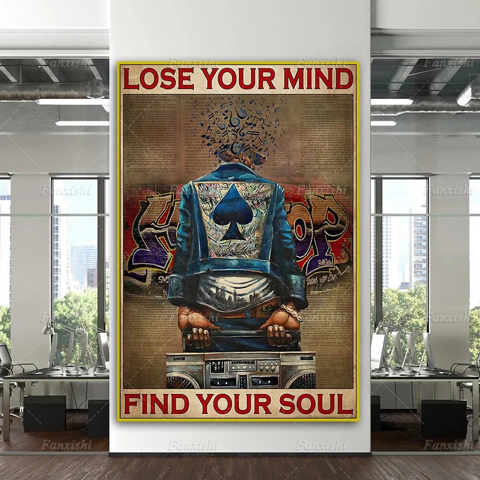 Винтажный настенный постер с изображением музыки и надписи «потерять свой ум»
Винтажный настенный постер с изображением музыки и надписи «потерять свой ум»