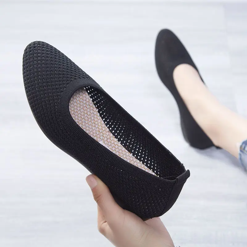 Pointed Toe Soft Shallow Mesh Loafers Women Ballet Flats Breathable Slip on Flat Work Shoes Knitted Moccasins Dress Shoes Q17
Pointed Toe Soft Shallow Mesh Loafers Women Ballet Flats Breathable Slip on Flat Work Shoes Knitted Moccasins Dress Shoes Q17