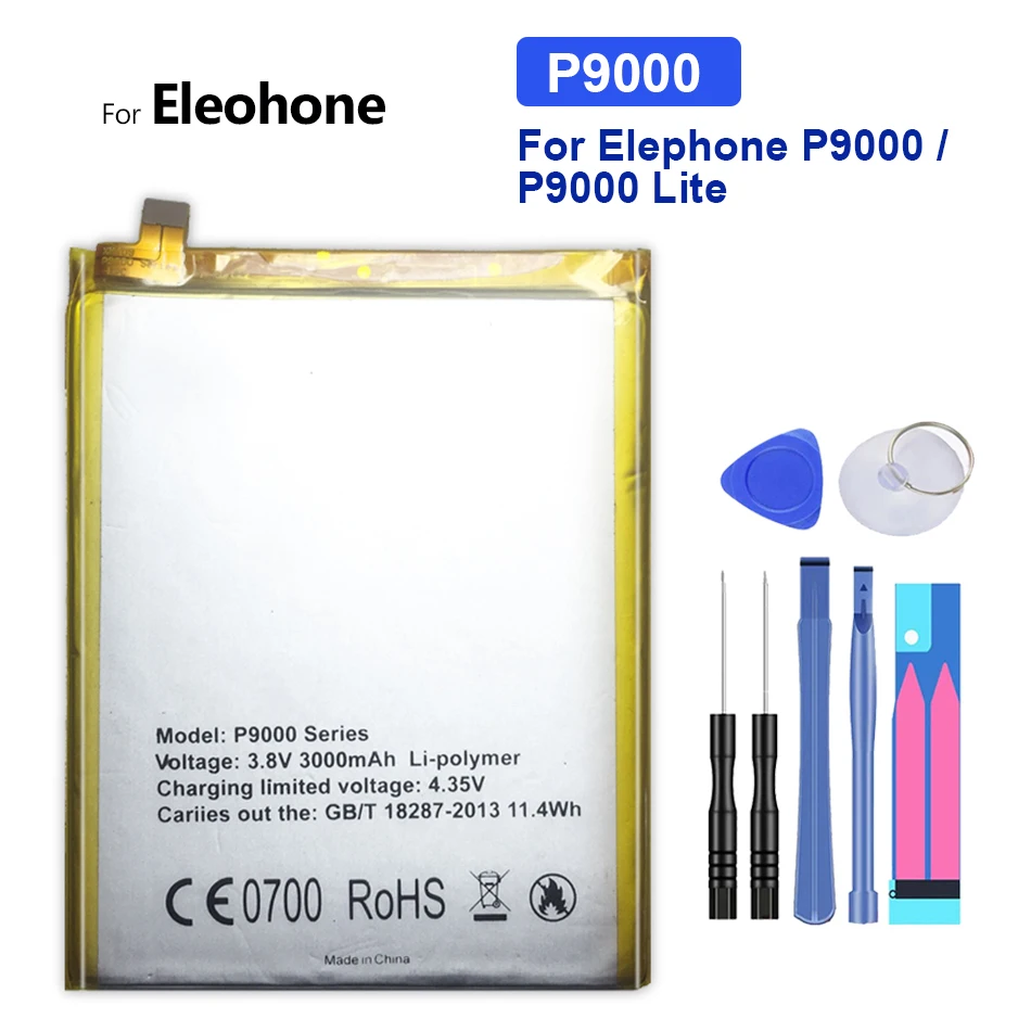 

High Quality Mobile for Elephone P9000 Battery 3000mah Replacement Back-up for Elephone P9000 Lite Smartphone + Free Tools