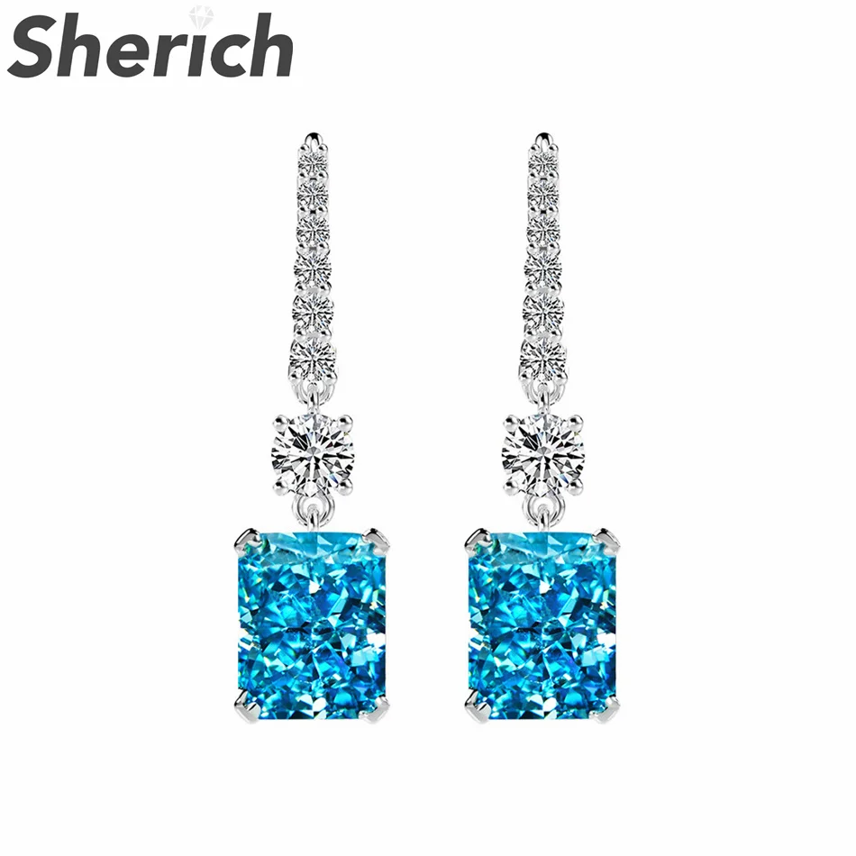 Sherich Aquamarine Yellow Rectangle High Carbon Diamond 100% 925 Sterling Silver Drop Earrings Women's Top Quality Brand Jewelry
Sherich Aquamarine Yellow Rectangle High Carbon Diamond 100% 925 Sterling Silver Drop Earrings Women's Top Quality Brand Jewelry