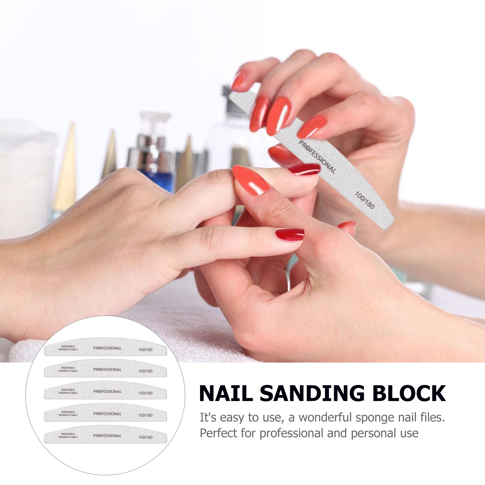 5Pcs Nail Buffer 100/ 180 Grit Nail Shiner Polisher Buffing Sanding Files Block DIY Manicure Care for Manicure Pedicure Supplies
5Pcs Nail Buffer 100/ 180 Grit Nail Shiner Polisher Buffing Sanding Files Block DIY Manicure Care for Manicure Pedicure Supplies