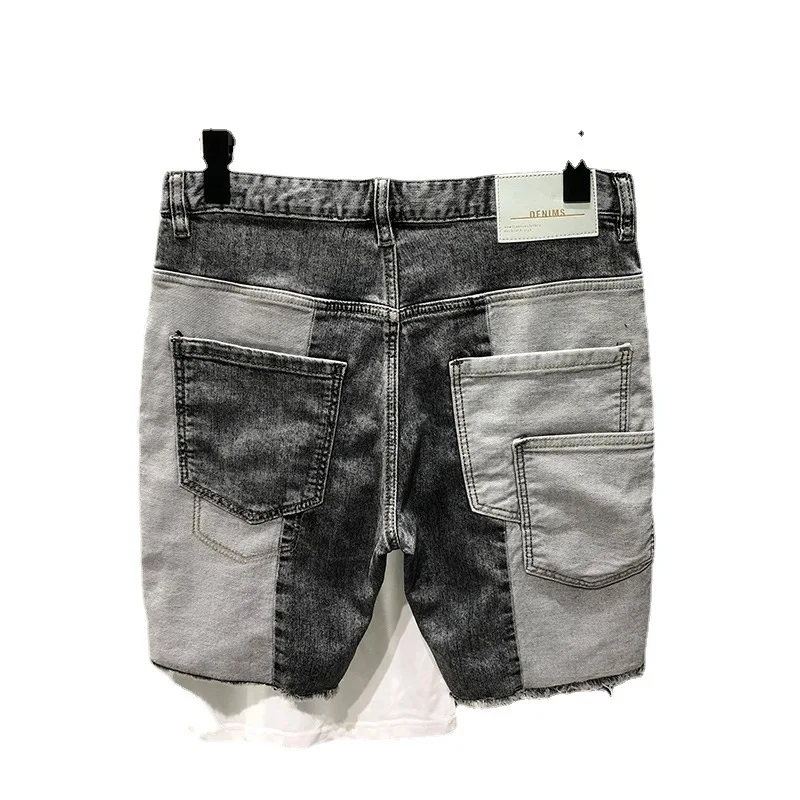 High Street Hip-hop Street Self-cultivation Jeans Shorts Gray Denim Shorts Knee Length Patchwork Lattice Pocket Shorts
High Street Hip-hop Street Self-cultivation Jeans Shorts Gray Denim Shorts Knee Length Patchwork Lattice Pocket Shorts