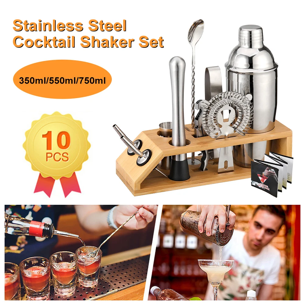 Stainless Steel Cocktail Shaker Bartender Kit Wine Martini Boston Shaker Set With Stand Drinks Mixer Party Bar Wine Cup Barware
Stainless Steel Cocktail Shaker Bartender Kit Wine Martini Boston Shaker Set With Stand Drinks Mixer Party Bar Wine Cup Barware