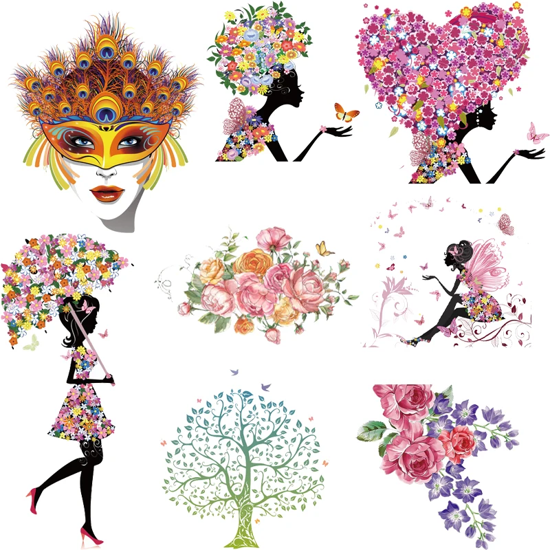 Colorful Flowers Iron on Transfers for Clothing Thermoadhesive Patches Fusible Patch Punk Clothes Butterfly Girl Appliqués
Colorful Flowers Iron on Transfers for Clothing Thermoadhesive Patches Fusible Patch Punk Clothes Butterfly Girl Appliqués