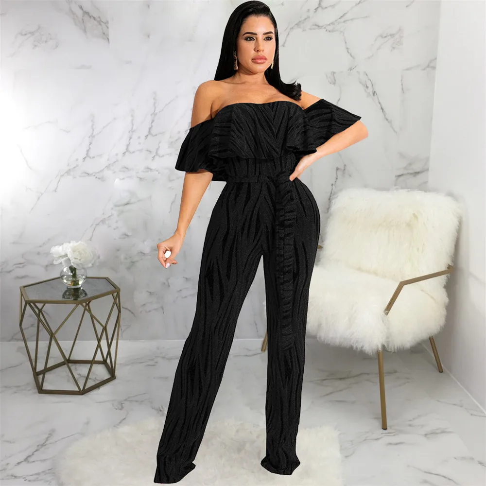 Ruffle Party Jumpsuits Sexy Ladies Off Shoulder Falbala High Waisted Skinny Long Jump Suit One Piece Overall Women Romper Summer
Ruffle Party Jumpsuits Sexy Ladies Off Shoulder Falbala High Waisted Skinny Long Jump Suit One Piece Overall Women Romper Summer