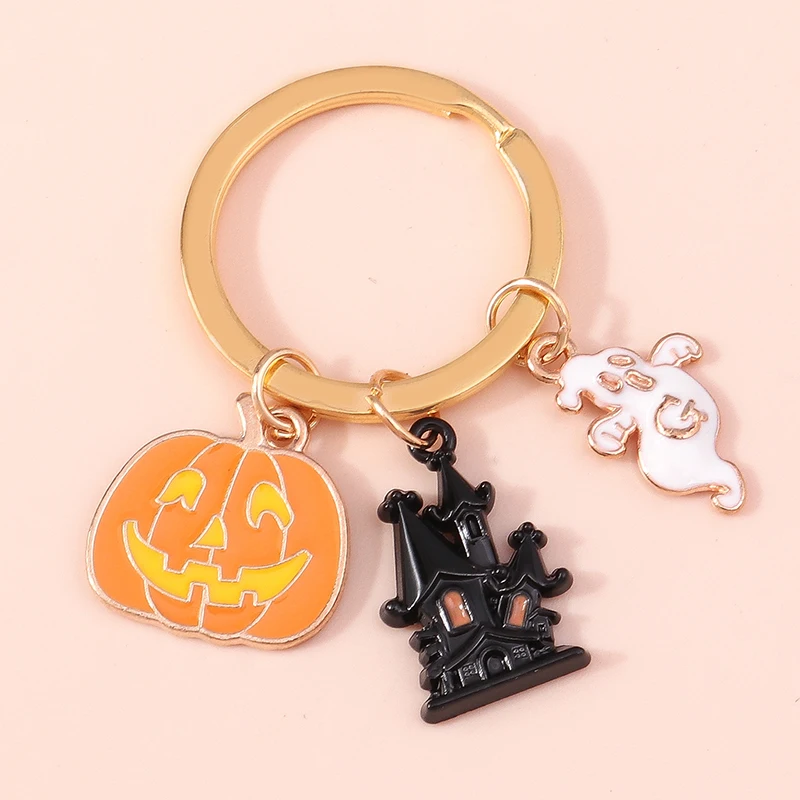 Cartoon Halloween Ghost Keychain Enamel Pumpkin Castle Keyrings Souvenir Gift for Women Men Handbag Pendants Key Chains 
Cartoon Halloween Ghost Keychain Enamel Pumpkin Castle Keyrings Souvenir Gift for Women Men Handbag Pendants Key Chains
