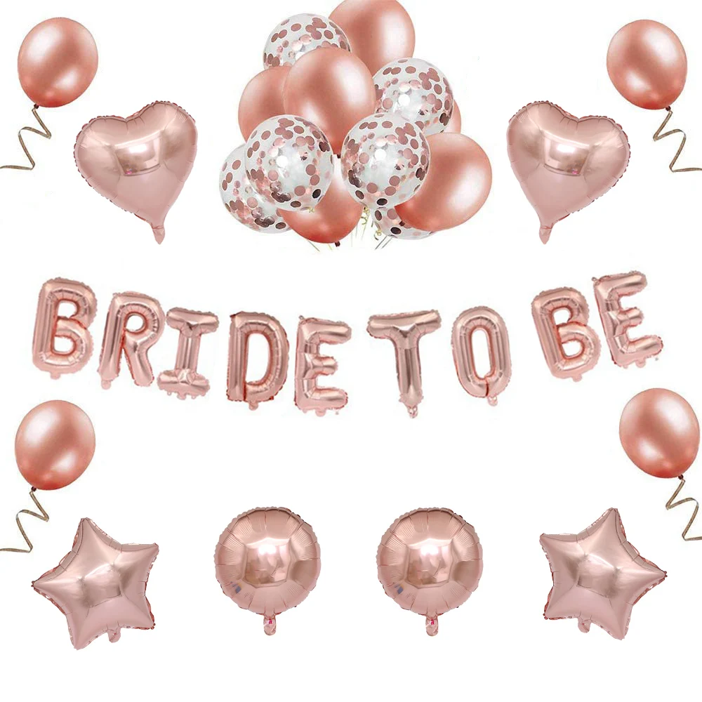 9 шт., буквы «Bride To Be» из розового золота 
9 шт., буквы «Bride To Be» из розового золота