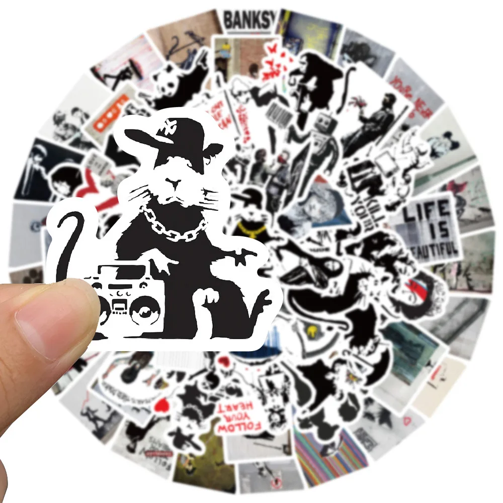 10/30/67PCS British street Art Banksy Stickers DIY Car Bike Travel Luggage Phone Laptop Waterproof Graffiti Sticker Kid Toy - купить по