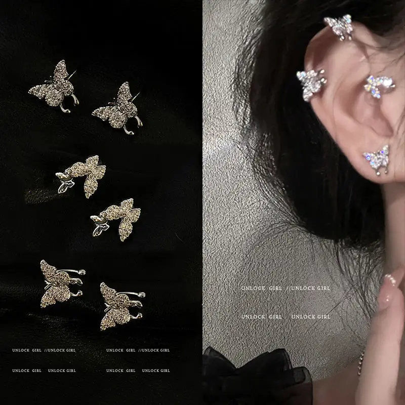 2022 New Fashion Sparkle Full Rhinestone Butterfly Earrings for Woman Sweet Cool Butterfly Ear Clip Wedding Jewelry Wholesale
2022 New Fashion Sparkle Full Rhinestone Butterfly Earrings for Woman Sweet Cool Butterfly Ear Clip Wedding Jewelry Wholesale