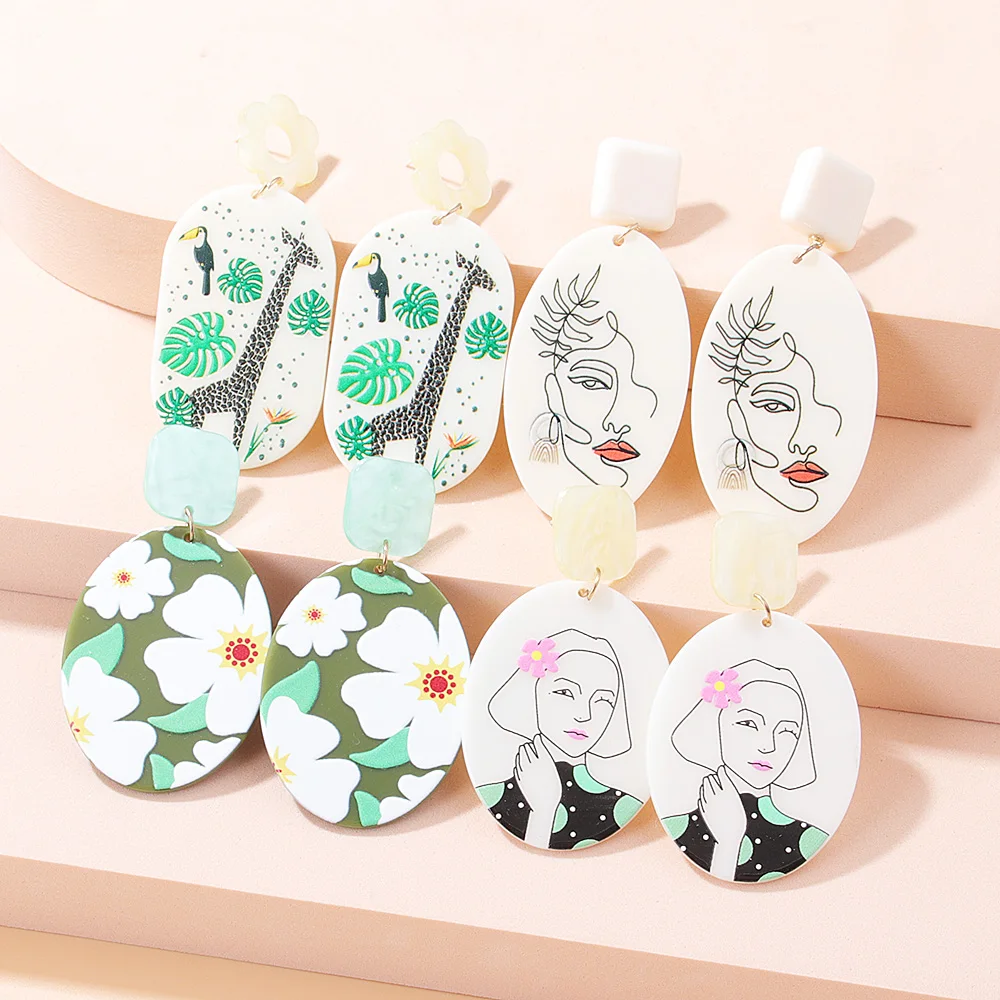 Earrings For Women Girls Fashion Cute Beautiful Pink Leopard Print Geometry Colorful Drop Hanging Dangle Trend Acetate Board
Earrings For Women Girls Fashion Cute Beautiful Pink Leopard Print Geometry Colorful Drop Hanging Dangle Trend Acetate Board