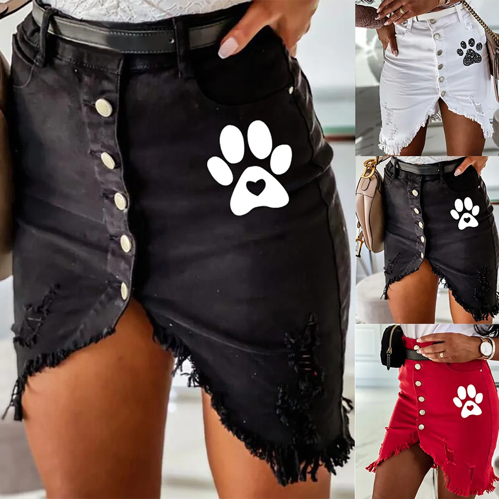 Women's Sexy With Split Stretch Hips Skirt Printed Skirt Denim Single-Breasted Skirt
Women's Sexy With Split Stretch Hips Skirt Printed Skirt Denim Single-Breasted Skirt