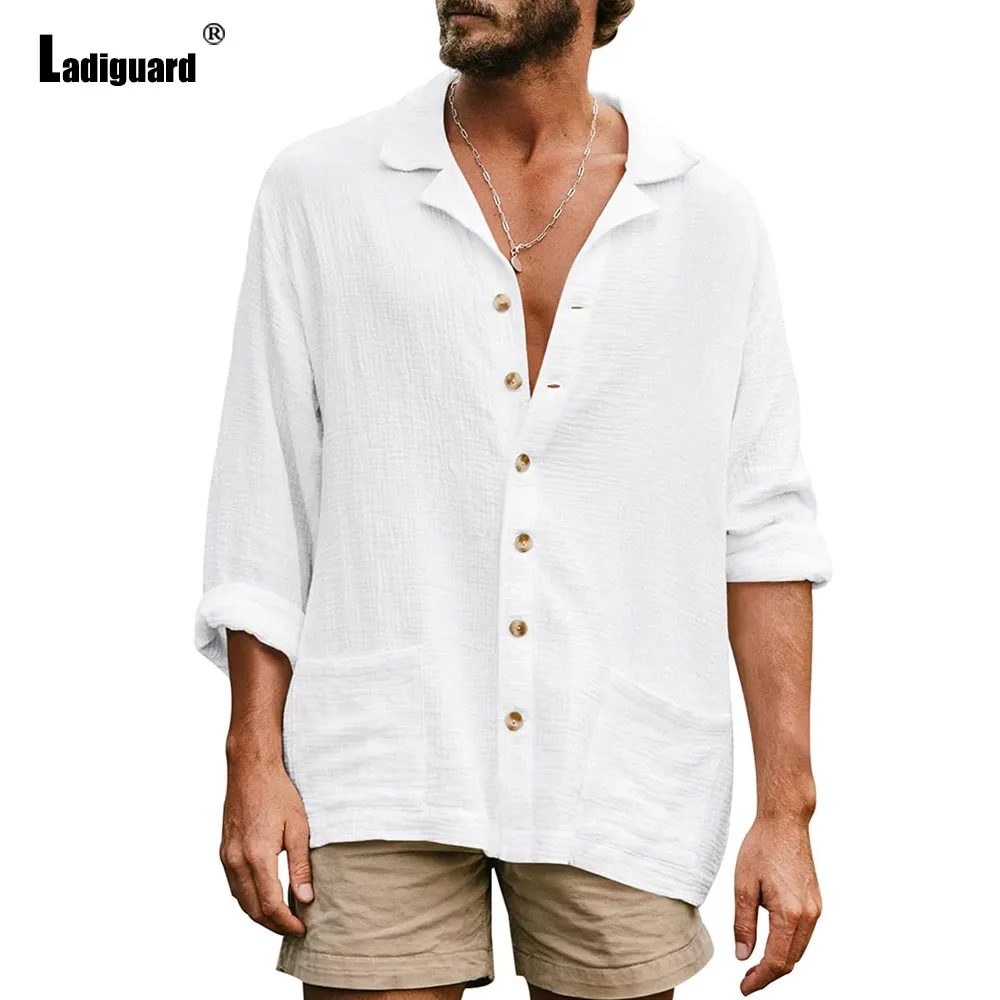 Men Long Sleeves Cotton Linen Blouse Mens Latest Casual Beach Camisa Shirts White Khaki Top blusas Homme Ropa Male Clothing 2023
Men Long Sleeves Cotton Linen Blouse Mens Latest Casual Beach Camisa Shirts White Khaki Top blusas Homme Ropa Male Clothing 2023