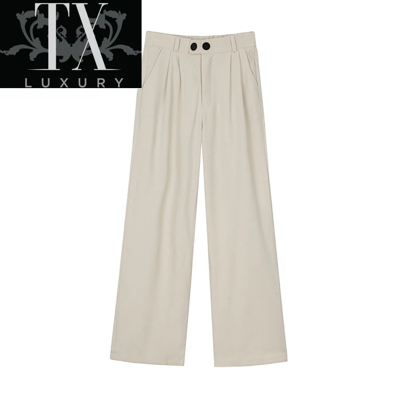 Korean Casual Elastic Waist Loose Wide Leg Pants For Women Summer New Floor-Length Solid Color Suit Long Trousers Female
Korean Casual Elastic Waist Loose Wide Leg Pants For Women Summer New Floor-Length Solid Color Suit Long Trousers Female