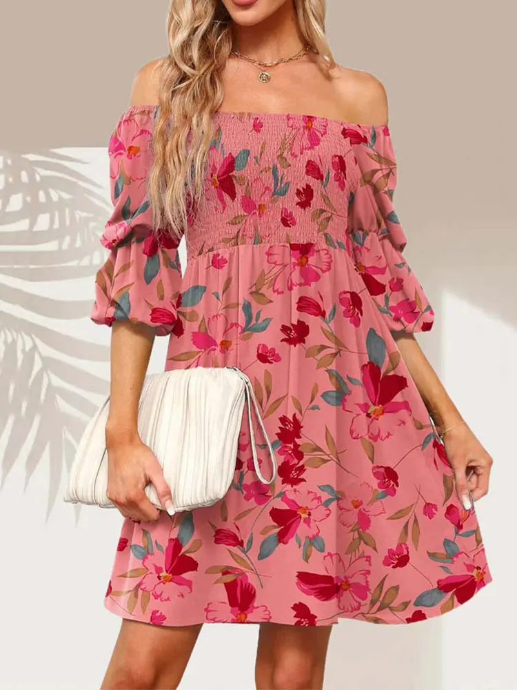 2023 Summer Short Floral Dress Women Puff Sleeve Party Dress Ladies Backless Mini A Line Dress For Women
2023 Summer Short Floral Dress Women Puff Sleeve Party Dress Ladies Backless Mini A Line Dress For Women