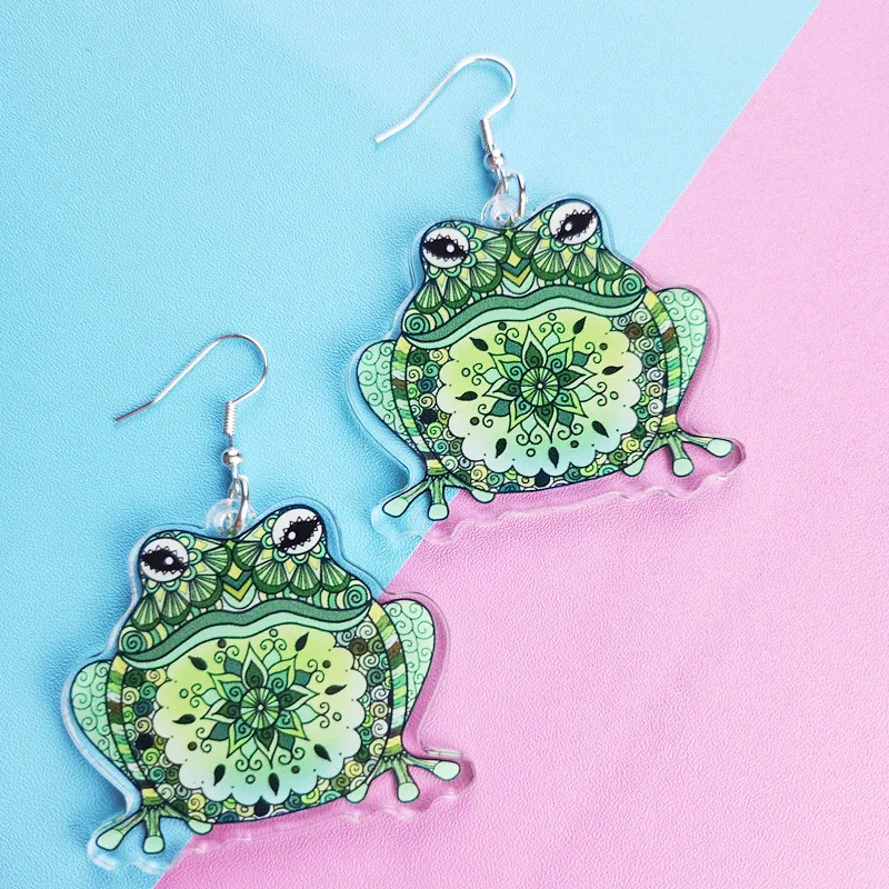 Novel and Cute Mandala Green Frog Acrylic Earrings Creative Fashion Jewelry Personalized Charm Suitable for Women's Gifts
Novel and Cute Mandala Green Frog Acrylic Earrings Creative Fashion Jewelry Personalized Charm Suitable for Women's Gifts