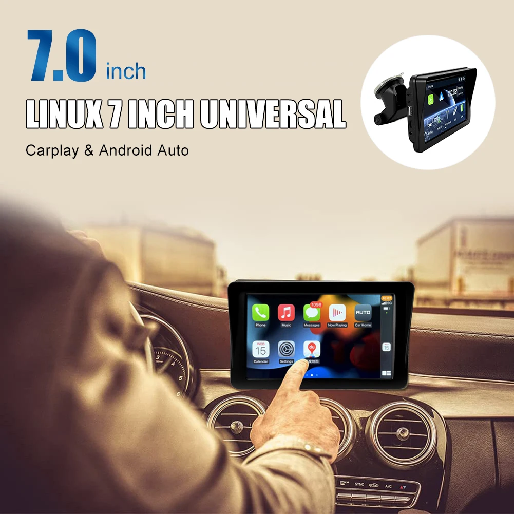 Wireless Auto CarPlay Monitor 7" Touchscreen Universal Car Radio Bluetooth-Compatible CarPlay Android Auto Car Stereo Navigation
Wireless Auto CarPlay Monitor 7" Touchscreen Universal Car Radio Bluetooth-Compatible CarPlay Android Auto Car Stereo Navigation