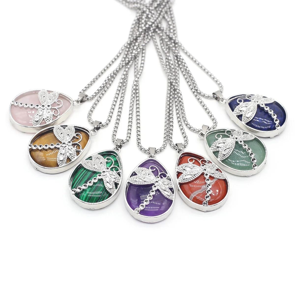 Natural Crystal Stone Pendant Necklace Inlay Butterfly Natural Quartzs Pendant Silver Color Chains for Women Jewerly Party Gift
Natural Crystal Stone Pendant Necklace Inlay Butterfly Natural Quartzs Pendant Silver Color Chains for Women Jewerly Party Gift