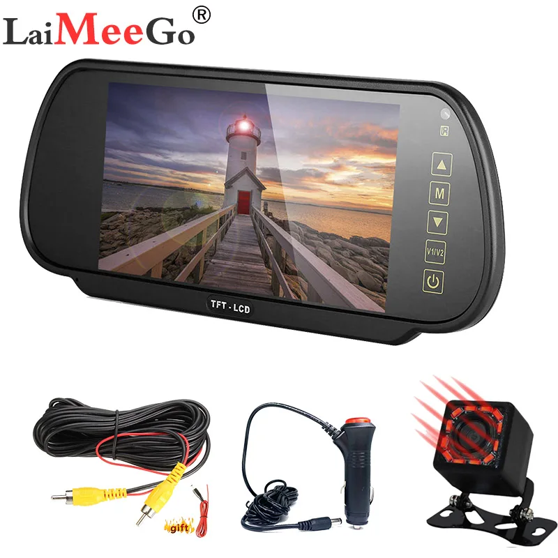 7-дюймовая Автомобильная камера заднего вида, универсальный автомобильный монитор, безопасная парковочная камера заднего вида, TFT ЖК-диспле...