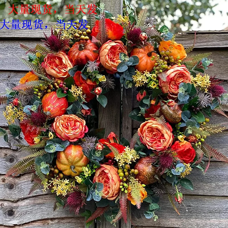 Thanksgiving Wreath Christmas Halloween Decorative Garlands Pumpkin Rattan Door Hanging Bud Cheap Fake Home Decoration Indoor
Thanksgiving Wreath Christmas Halloween Decorative Garlands Pumpkin Rattan Door Hanging Bud Cheap Fake Home Decoration Indoor