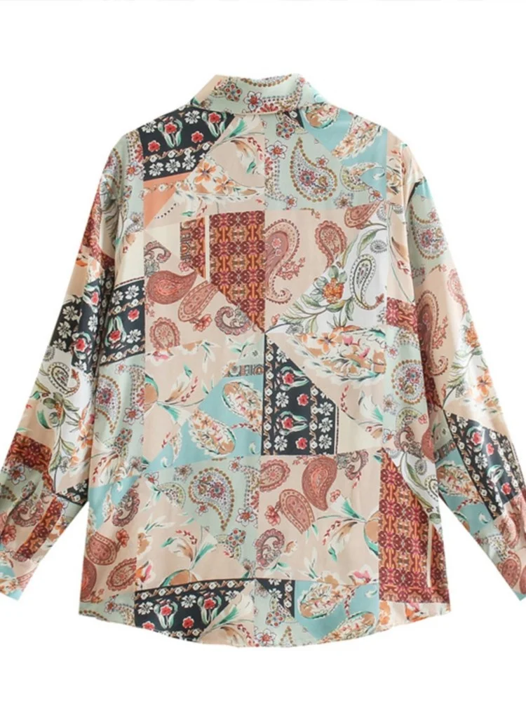 Women Vintage Satin Totem Texture Print Blouses Female Fashion Harajuku Loose Long Sleeve Lapel Shirts Spring Chic Streetwear 
Women Vintage Satin Totem Texture Print Blouses Female Fashion Harajuku Loose Long Sleeve Lapel Shirts Spring Chic Streetwear