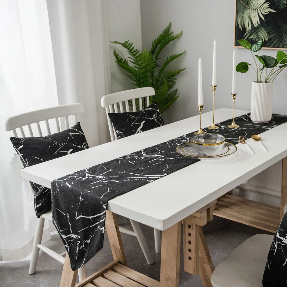 Table Runner Black Marble Texture Table Runners Country Wedding Decoration Table for Dining Table 30x180cm Modern Home Textile
Table Runner Black Marble Texture Table Runners Country Wedding Decoration Table for Dining Table 30x180cm Modern Home Textile