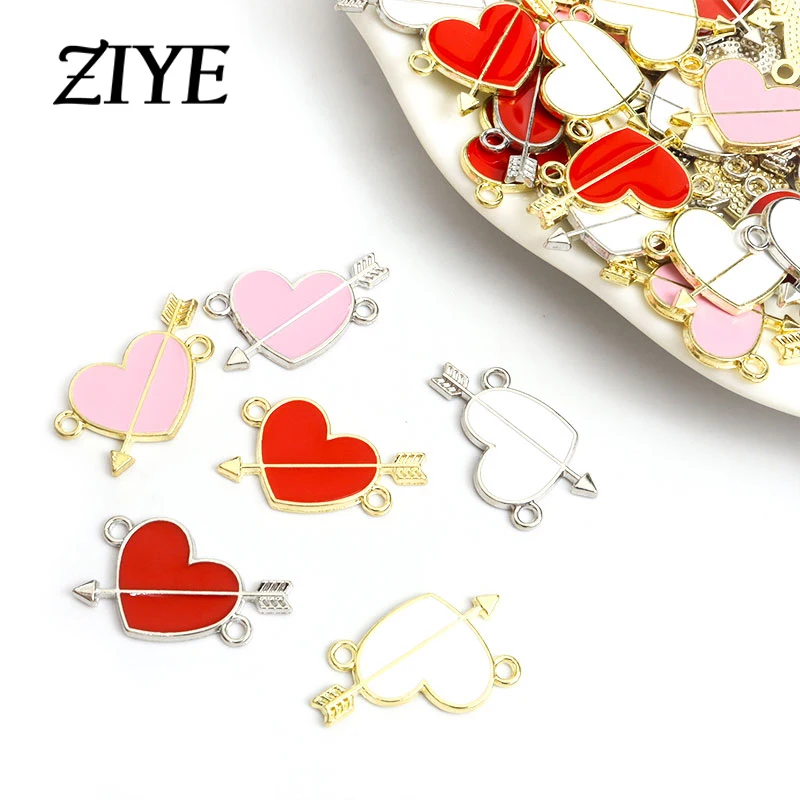 10pcs Red Pink White Heart Enamel Charms Connectors One Arrow Through The Heart Alloy Pendants Cupid's Arrow Romance DIY Jewelry
10pcs Red Pink White Heart Enamel Charms Connectors One Arrow Through The Heart Alloy Pendants Cupid's Arrow Romance DIY Jewelry