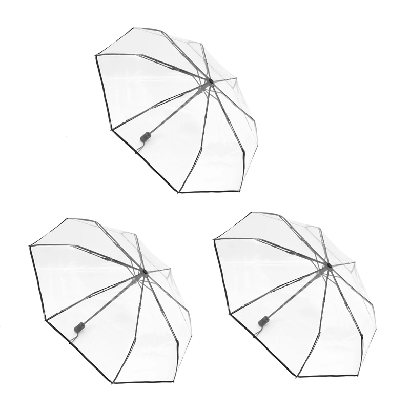 3X Transparent Umbrella Automatic Umbrella Rain Women Men Sun Rain Auto Umbrella Transparent + Black Border
3X Transparent Umbrella Automatic Umbrella Rain Women Men Sun Rain Auto Umbrella Transparent + Black Border