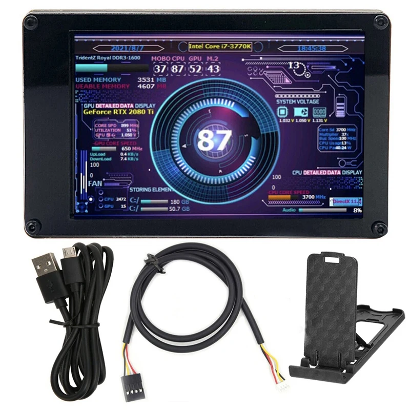AIDA64 3.5-Inch IPS LCD 320X480 USB Computer Secondary Screen With 4Pin Motherboard Adapter Cable 9-Pin
AIDA64 3.5-Inch IPS LCD 320X480 USB Computer Secondary Screen With 4Pin Motherboard Adapter Cable 9-Pin