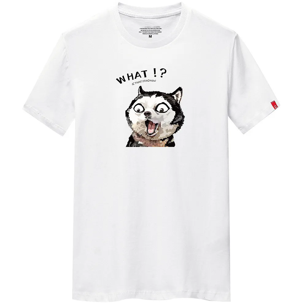 Summer Men's T-Shirt Short Sleeve Cotton Solid Color Tee Large Size Casual Tops Dog Print White Gray Blue Color T Shirt for Men
Summer Men's T-Shirt Short Sleeve Cotton Solid Color Tee Large Size Casual Tops Dog Print White Gray Blue Color T Shirt for Men