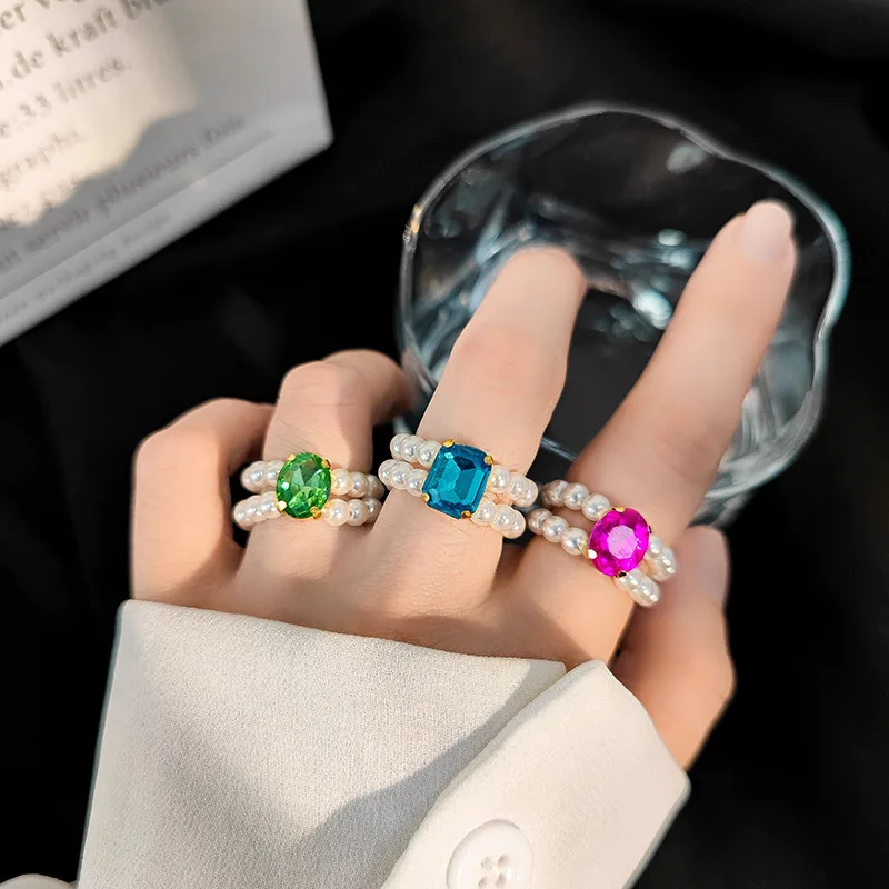 Shiny Crystal Imitation Pearls Rings For Women Beads Finger Ring Couple Wedding Engagement Aesthetic Accessories Jewelry Gift
Shiny Crystal Imitation Pearls Rings For Women Beads Finger Ring Couple Wedding Engagement Aesthetic Accessories Jewelry Gift